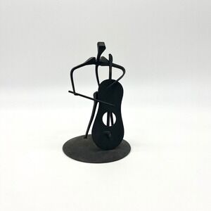 Vintage Nail Metal‎ Cellist Sculpture Abstract Art Made In Spain Music Decor